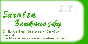 sarolta benkovszky business card